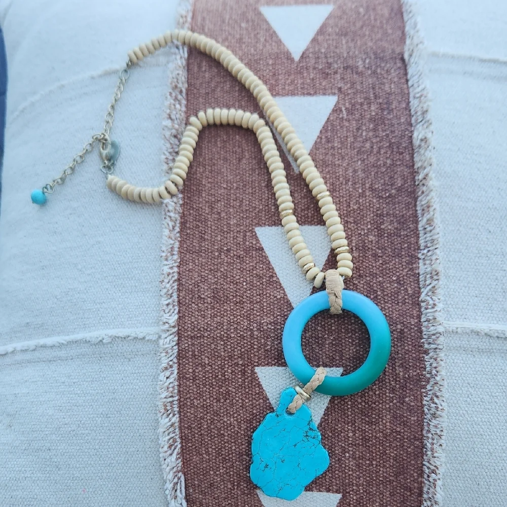Chico's Beachy Coastal Vibes Geometric Long Necklace